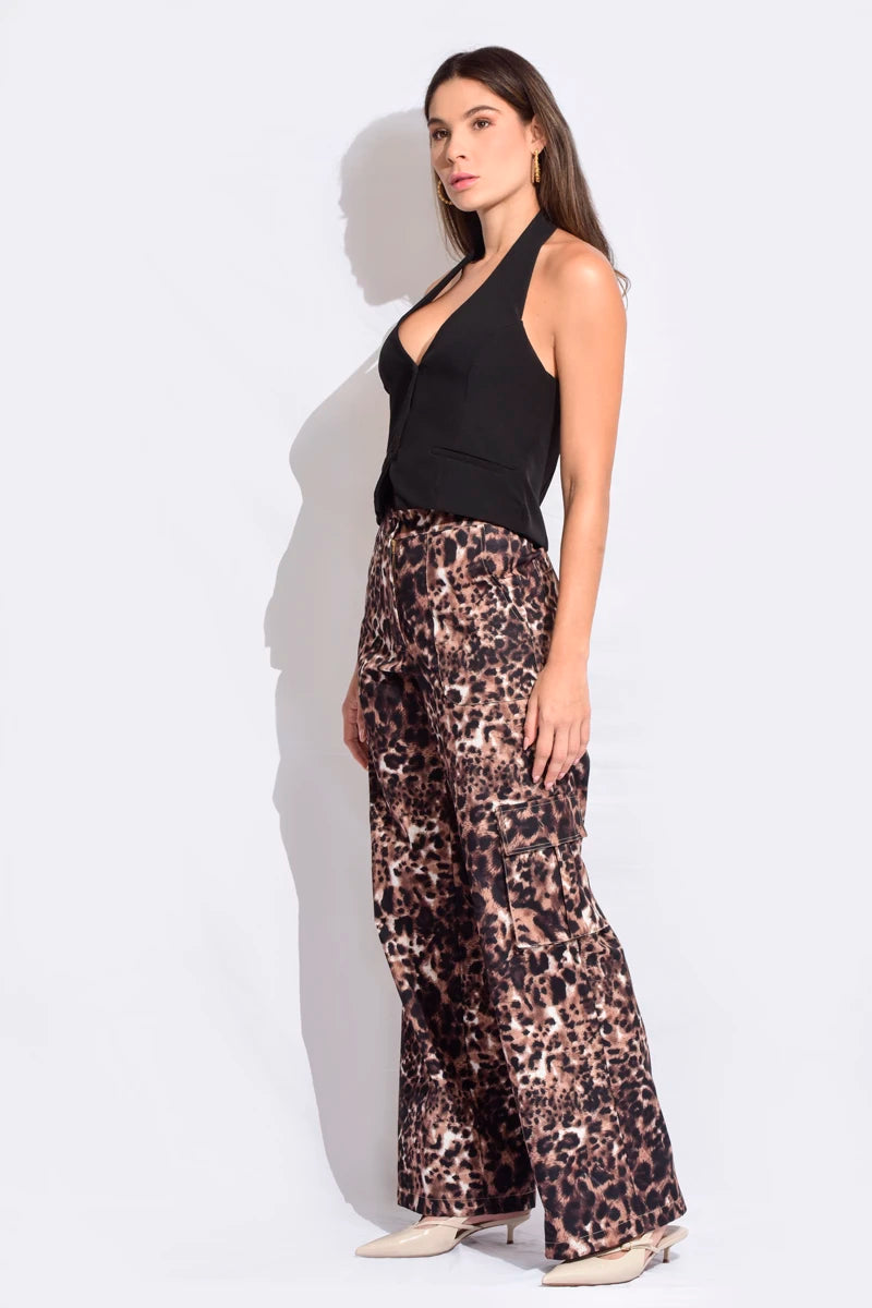 Pantalón cargo animal print